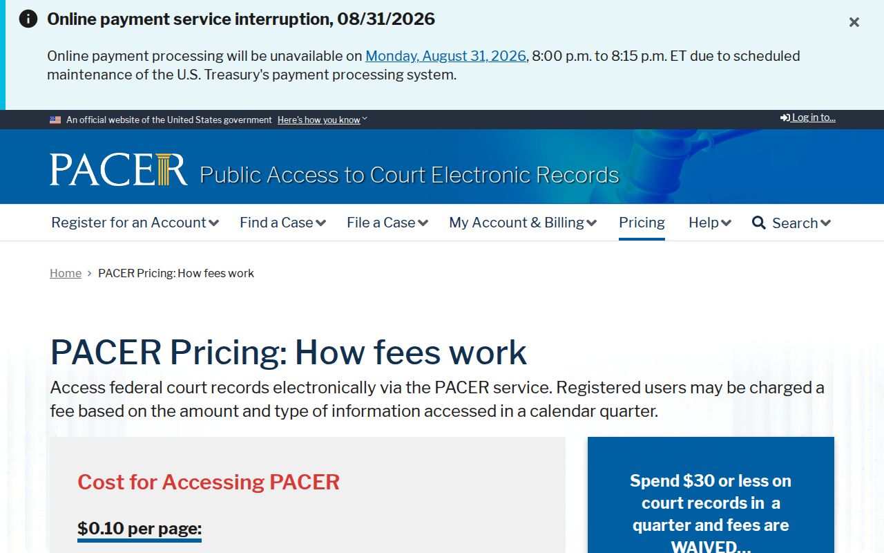 Browerville court docket federal PACER route source