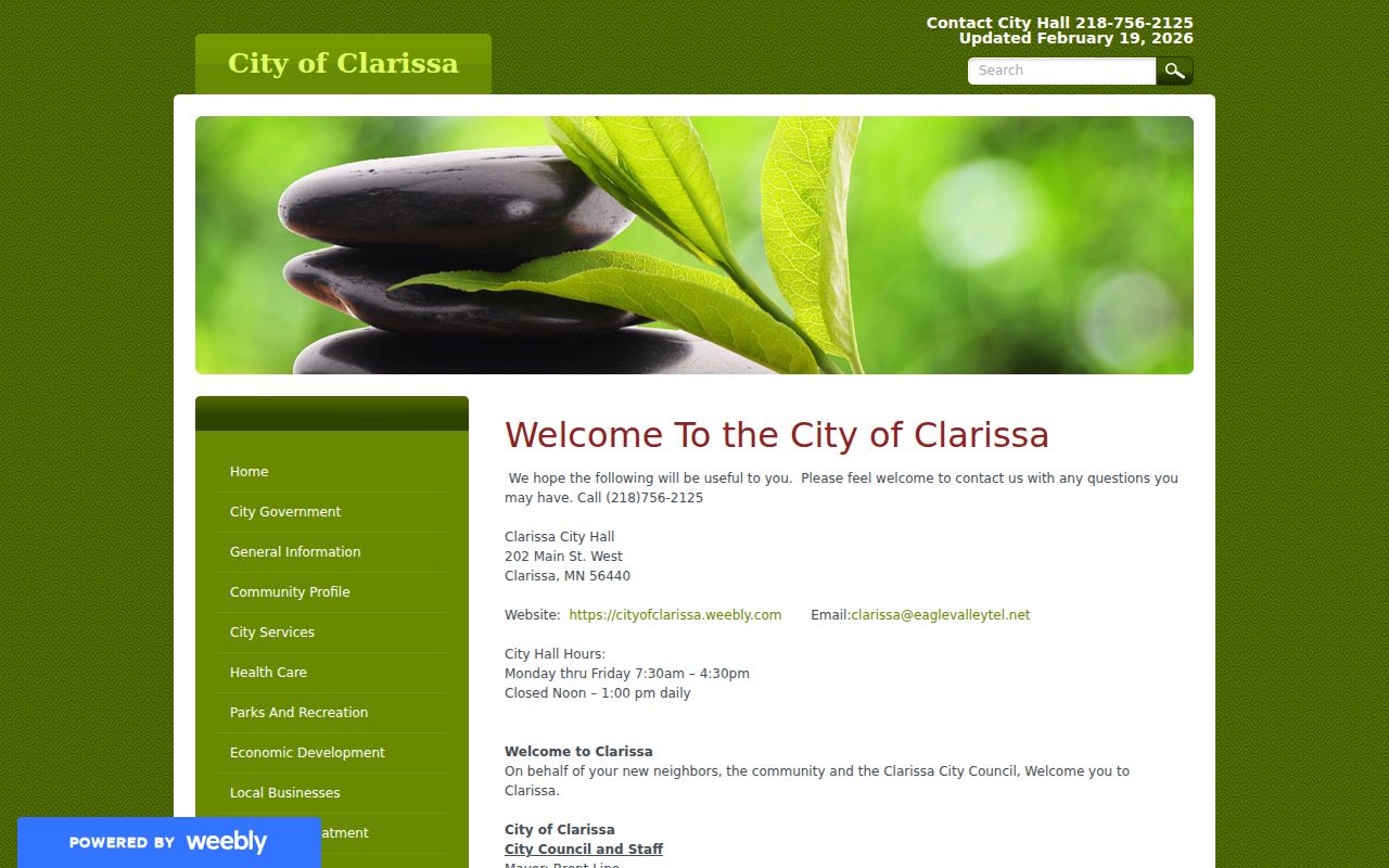 Clarissa court docket City Hall hours and contact source