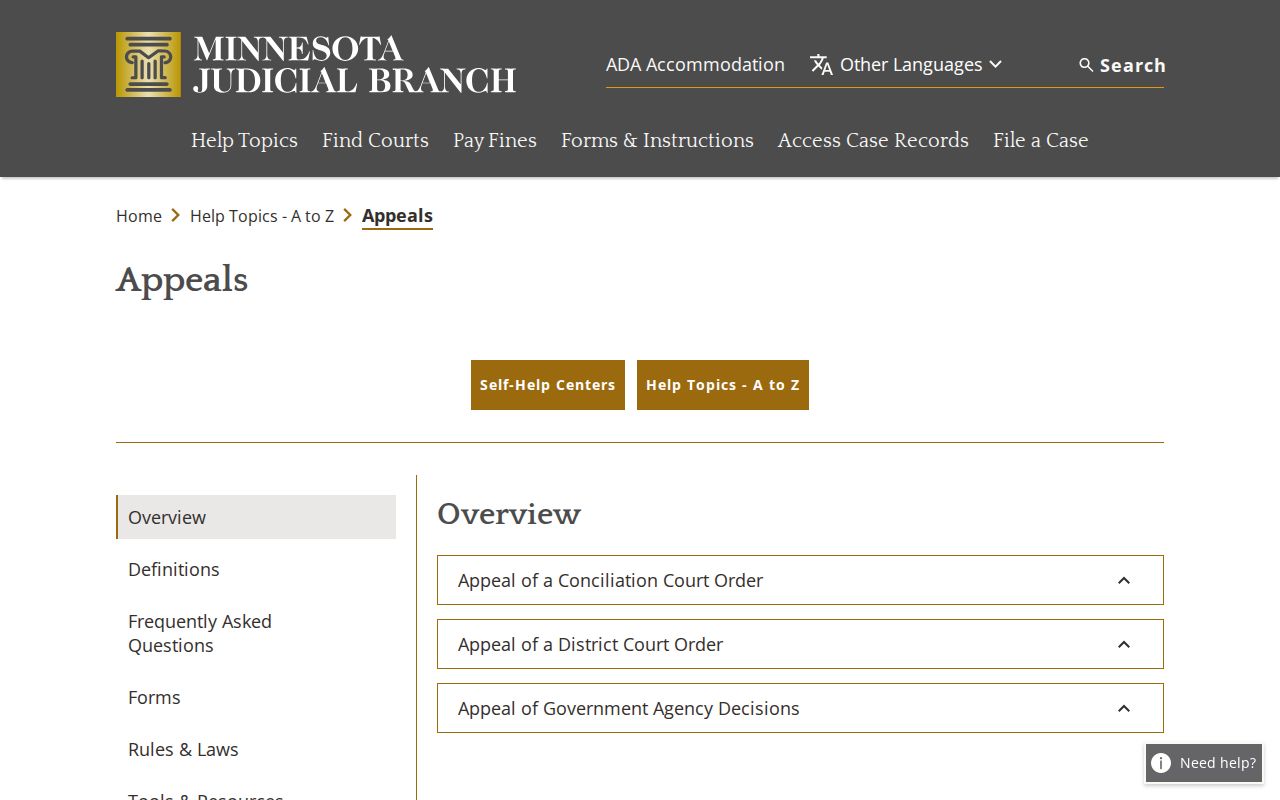 Todd County court dates Minnesota appeals record guidance