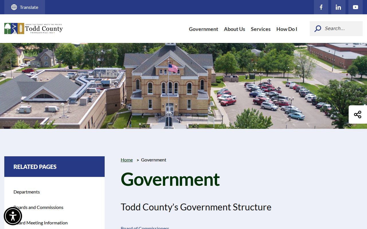 Todd County court docket county government reference