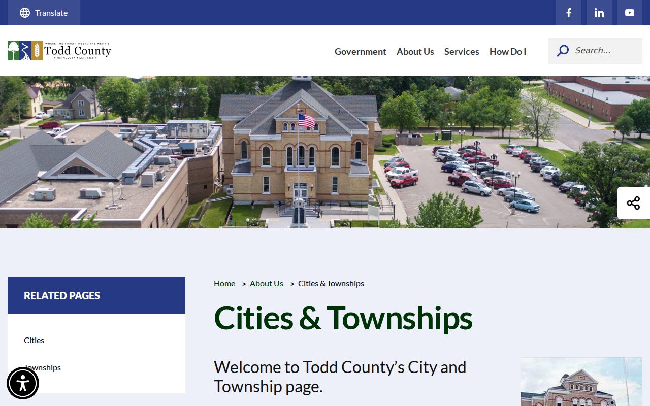 Todd County court docket city records reference