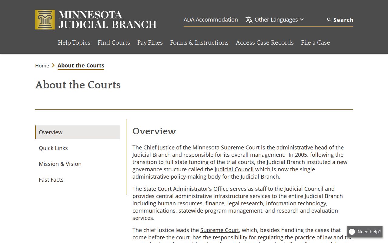 Todd County court docket Minnesota court structure reference