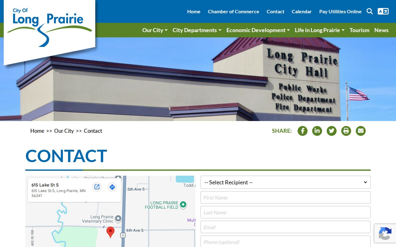 Long Prairie court docket City Hall municipal contact reference