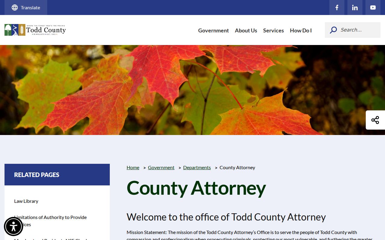 Long Prairie court docket county attorney records context