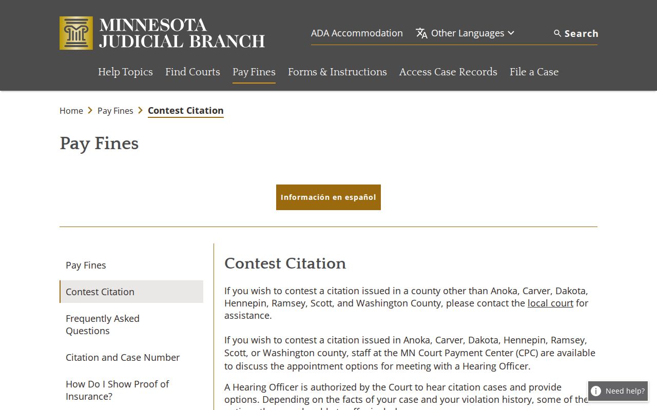 Todd traffic ticket official contest citation guidance
